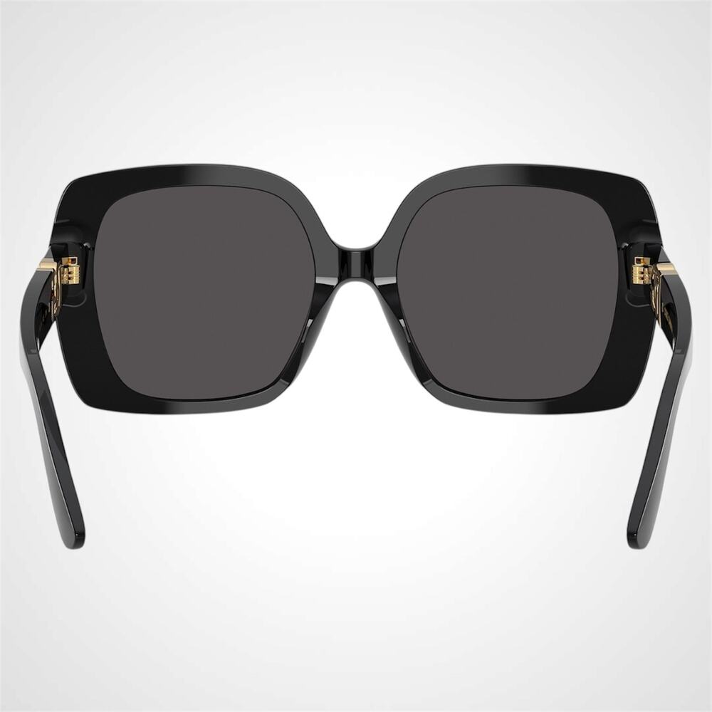 New Dolce & Gabbana Sunglasses Black Acetate Square Gold Metal DG - Picture 5 of 6